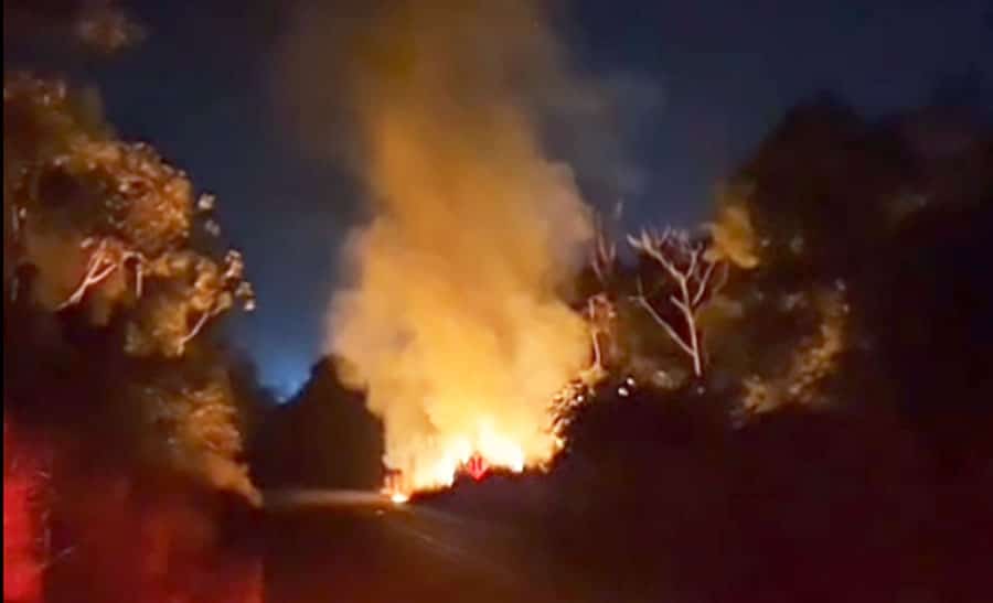 Queimada de grandes proporções quase atinge chácaras em Lucas do Rio Verde